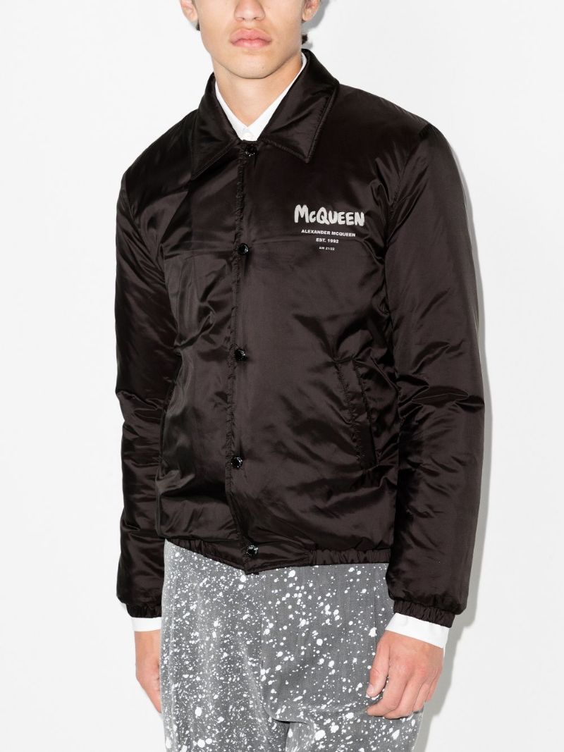 Graffiti Logo Print Bomber Jacket