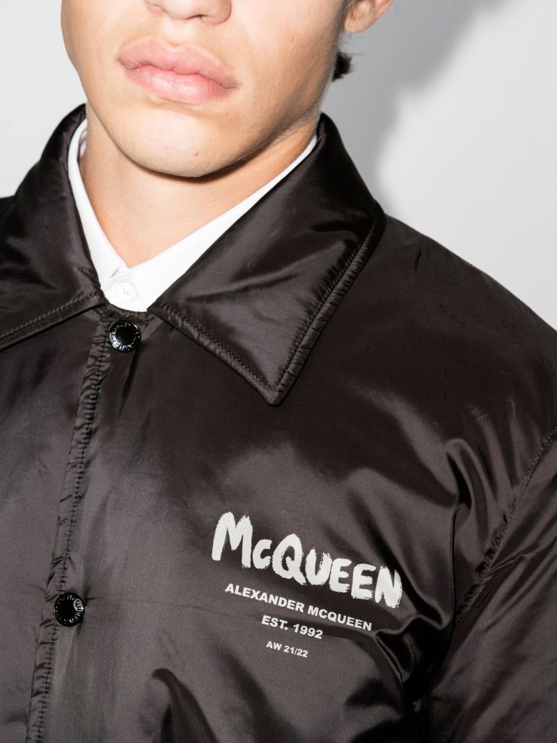 Graffiti Logo Print Bomber Jacket