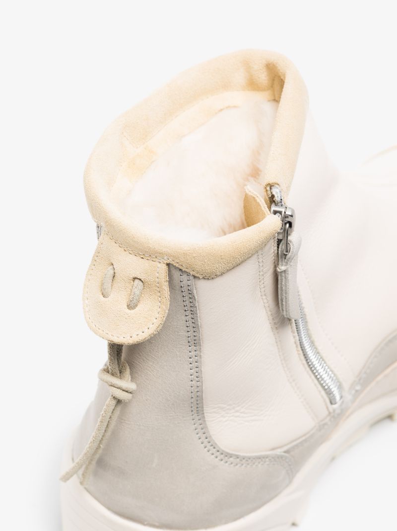 White Yeti Shearling Leather Boots