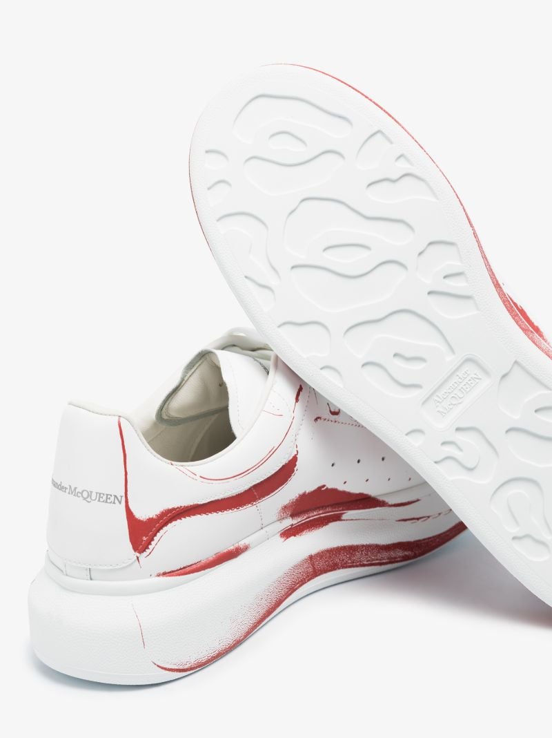 White and Red Oversized Sneakers