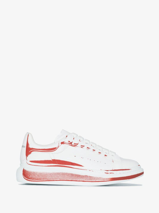 White and Red Oversized Sneakers