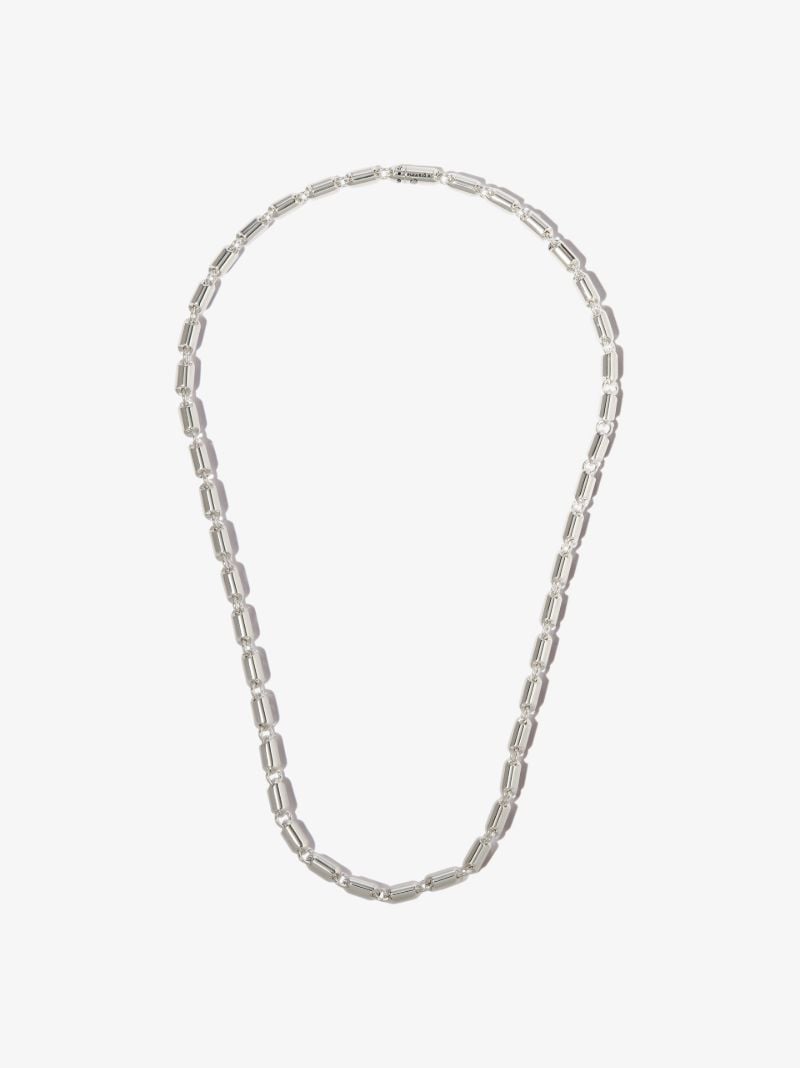 Sterling Silver Le 77g Polished Capsule Necklace