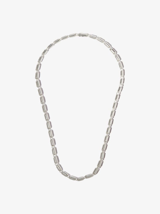Sterling Silver Le 77g Polished Capsule Necklace