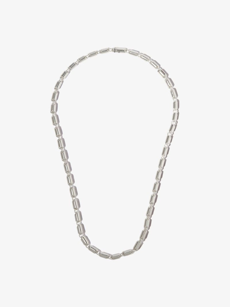 Sterling Silver Le 77g Polished Capsule Necklace