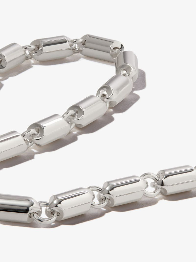 Sterling Silver Le 77g Polished Capsule Necklace