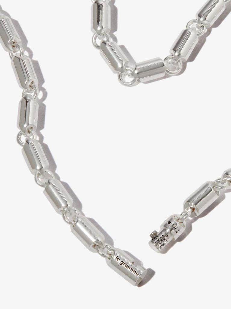 Sterling Silver Le 77g Polished Capsule Necklace