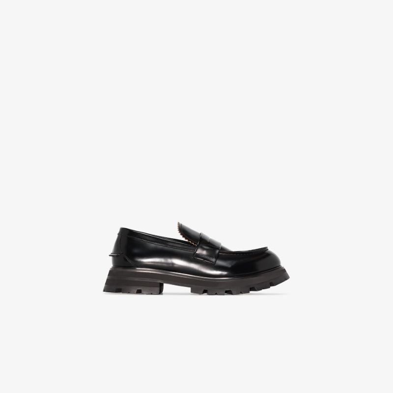 Black Worker Leather Loafers