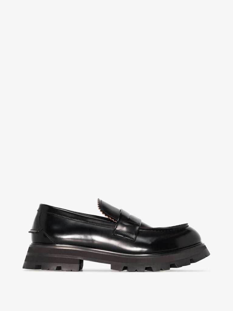 Black Worker Leather Loafers