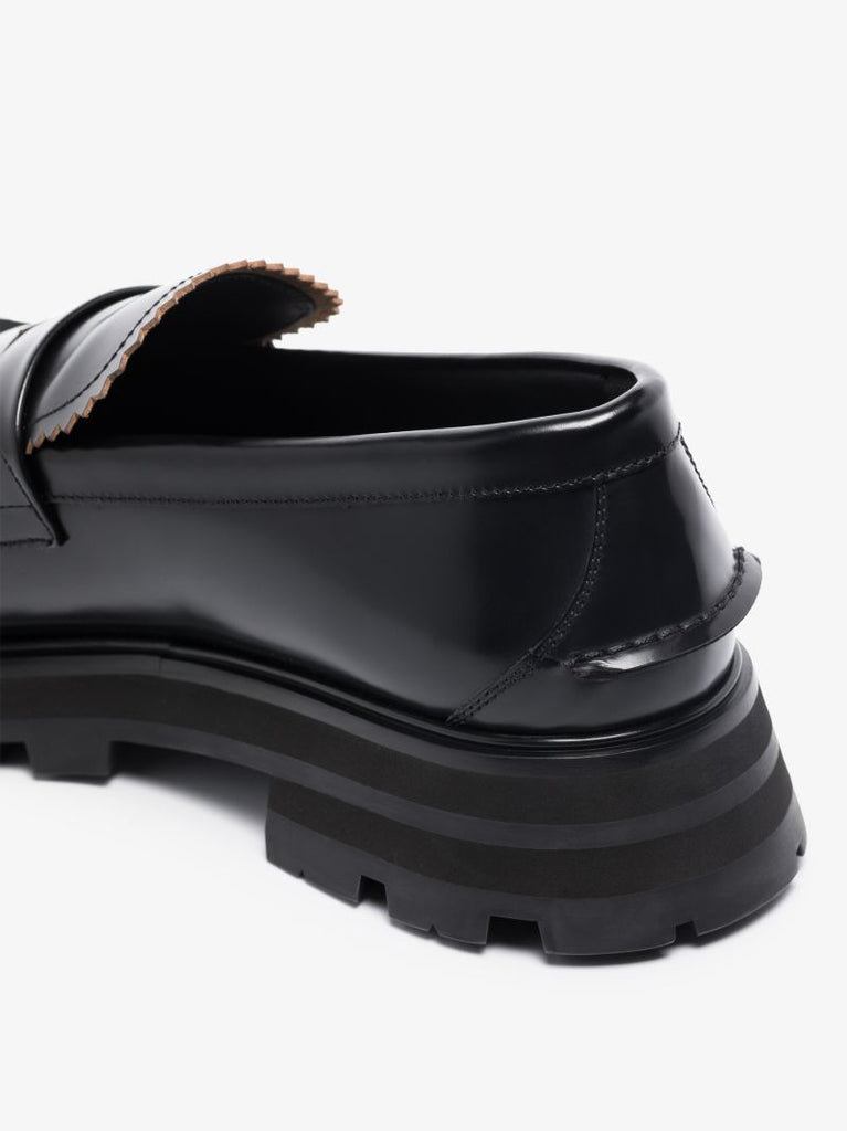 Black Worker Leather Loafers