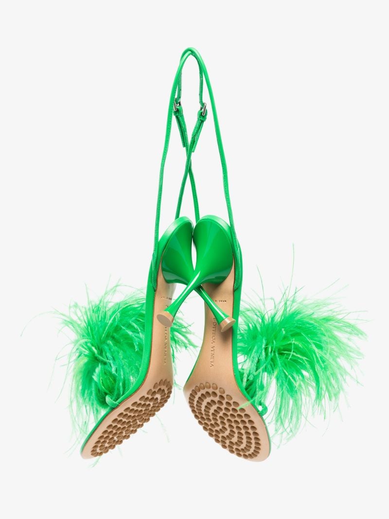 Green Feather Dot 90 Sandals