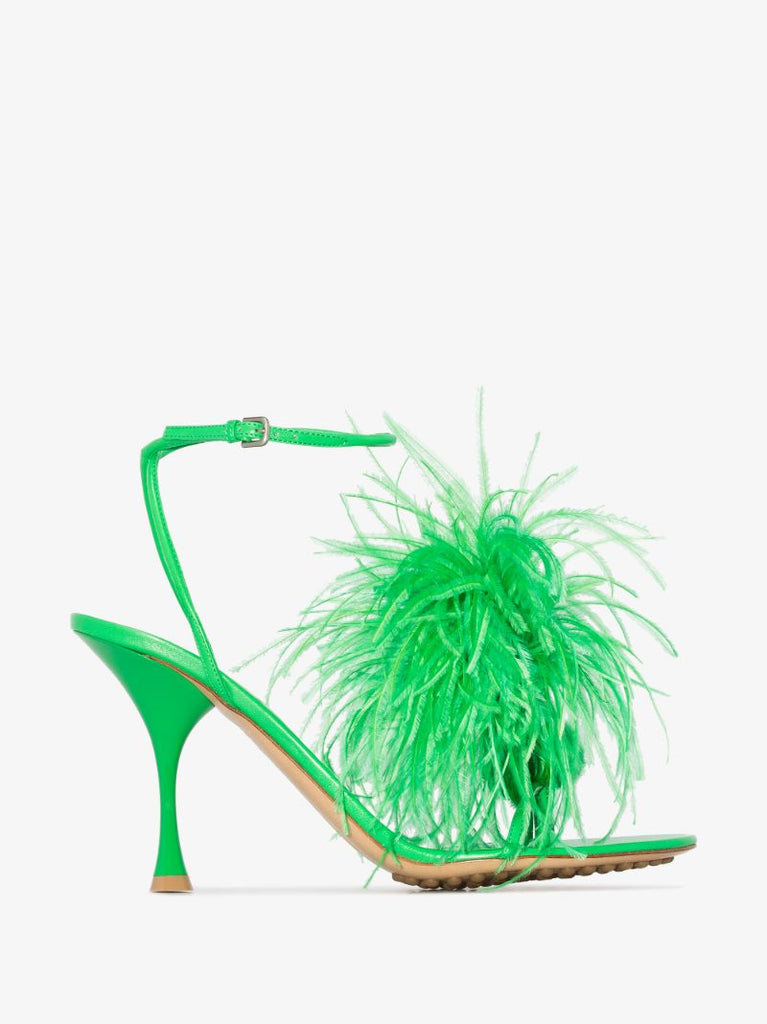 Green Feather Dot 90 Sandals