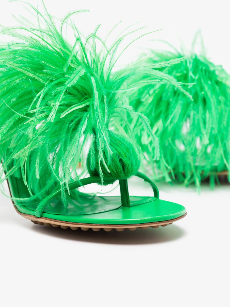 Green Feather Dot 90 Sandals