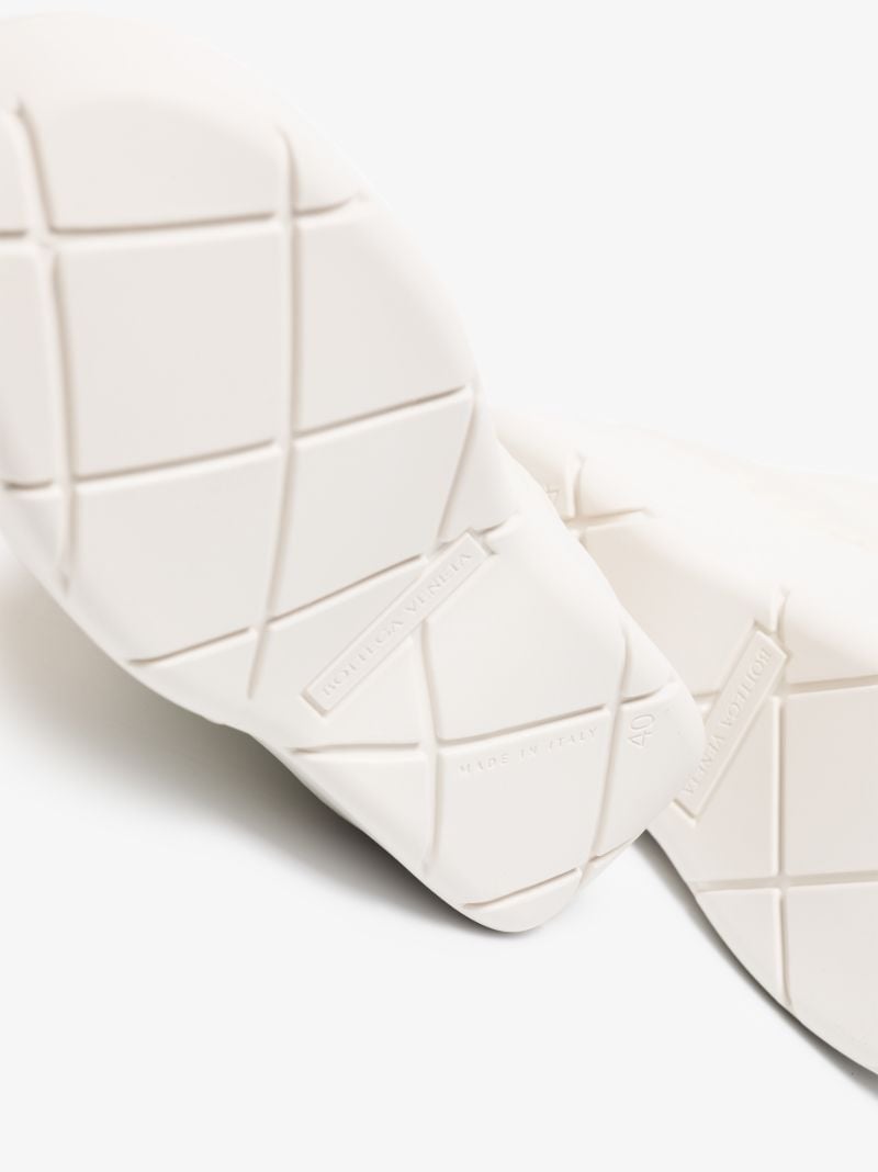 White Puddle Leather Ankle Boots
