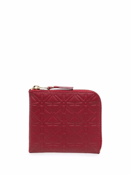 Red Classic Leather Embossed Wallet