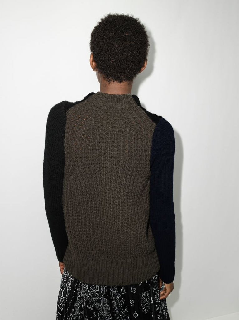 Colour Block Wool Sweater