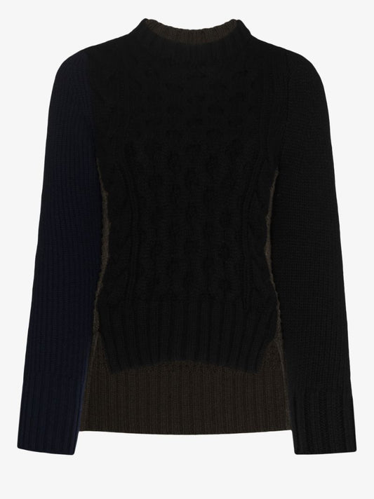 Colour Block Wool Sweater