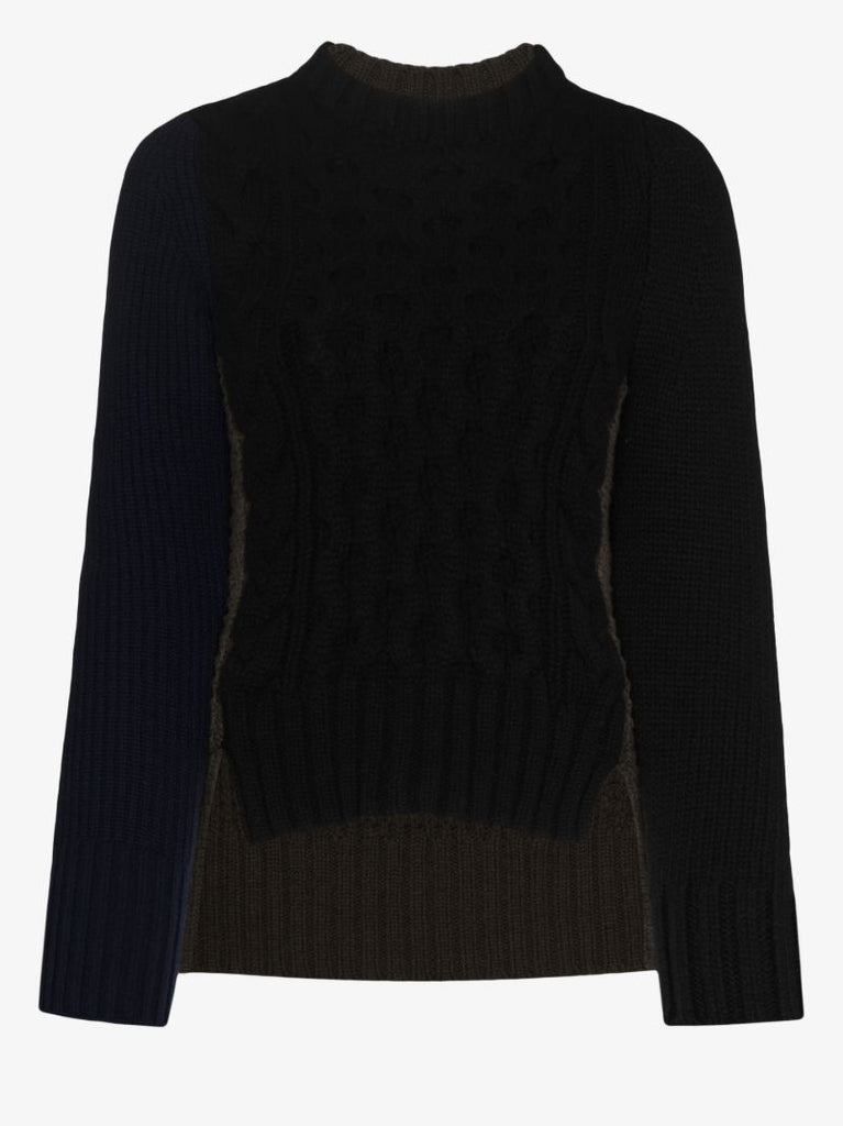 Colour Block Wool Sweater
