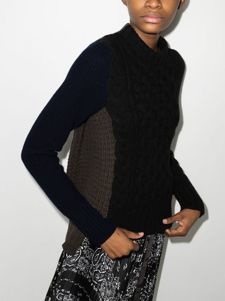 Colour Block Wool Sweater