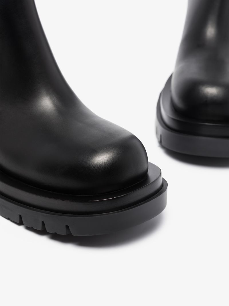 Black Lug 70 Knee-high Leather Boots