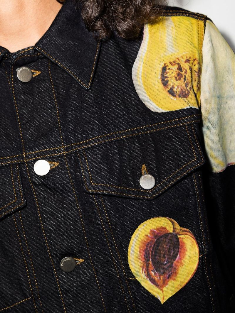 Veggie Fruit Print Denim Jacket