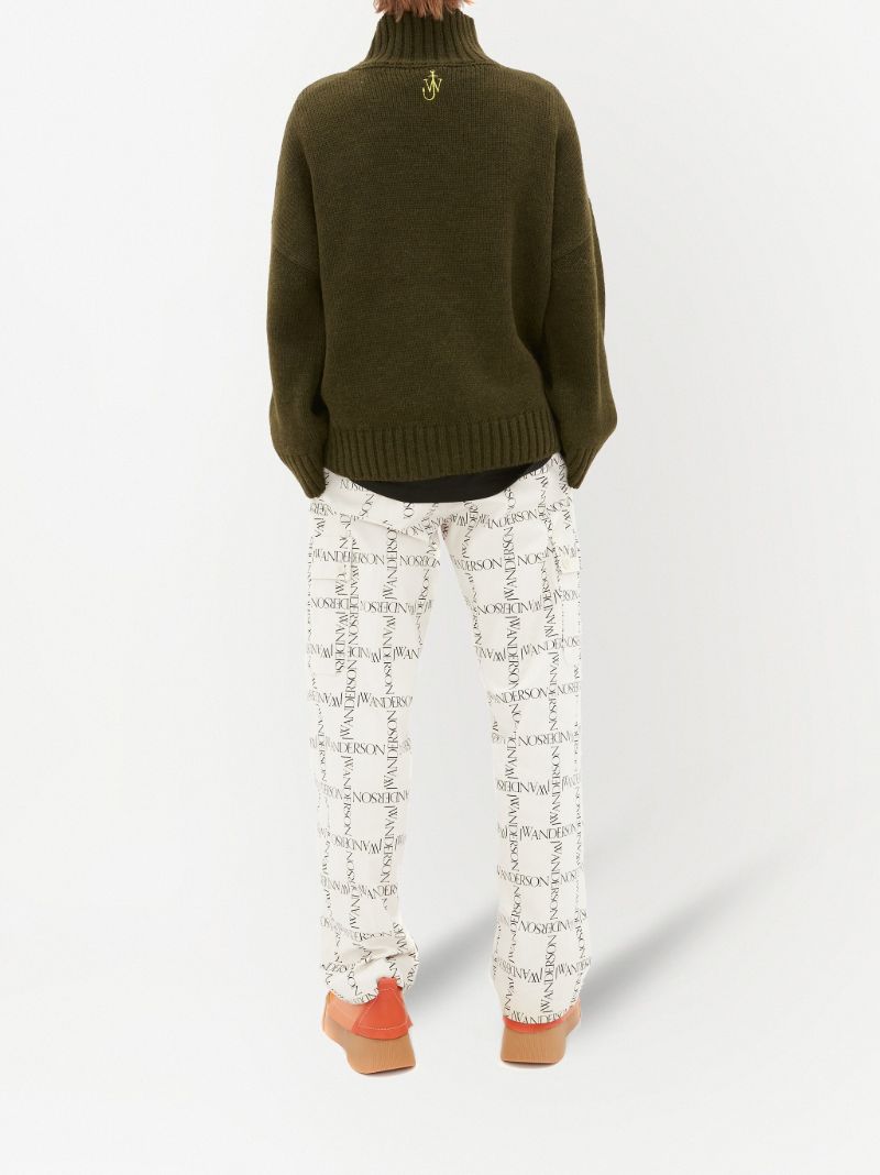 Green Contrast Pocket Sweater