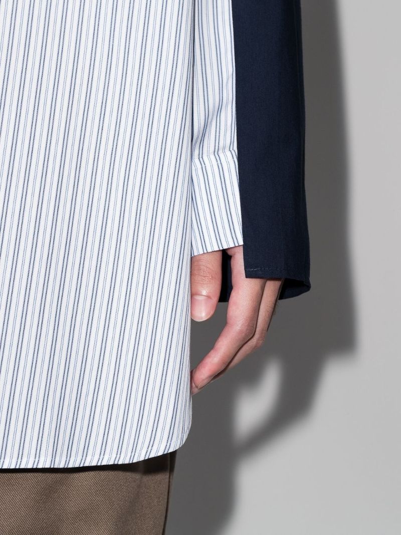 Peach Print Panelled Cotton Shirt