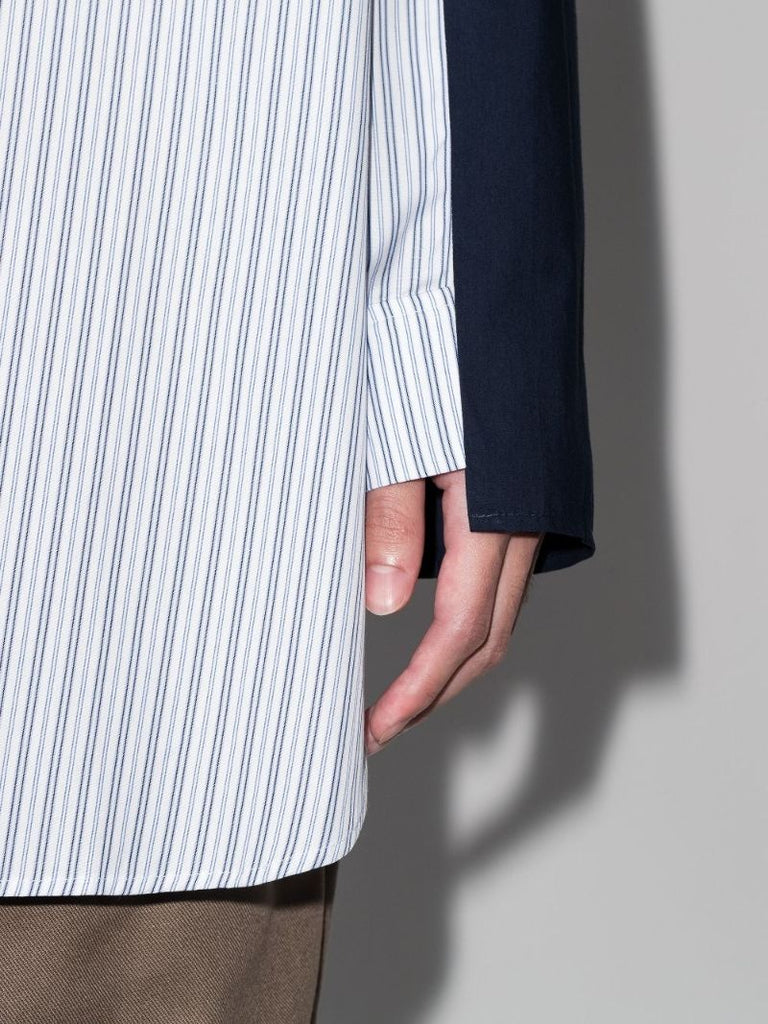 Peach Print Panelled Cotton Shirt