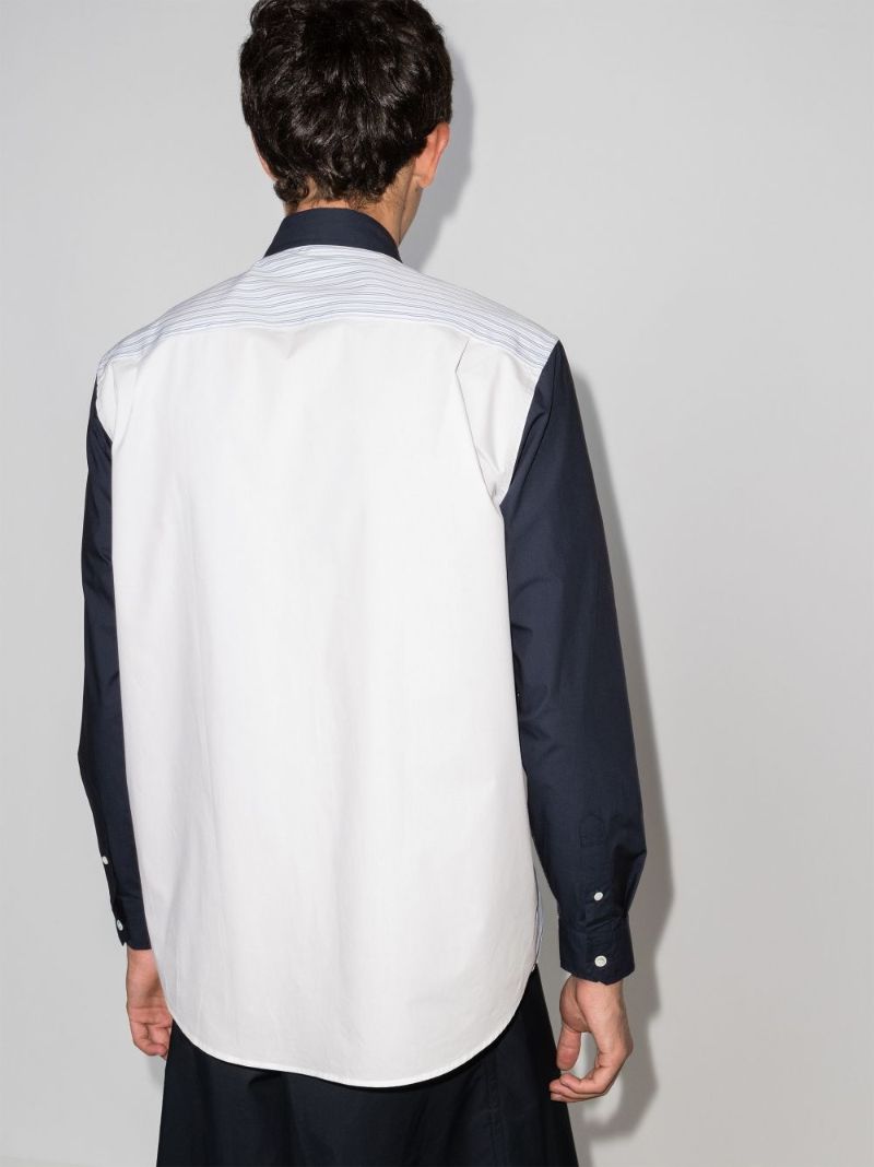 Embroidered Logo Patchwork Shirt