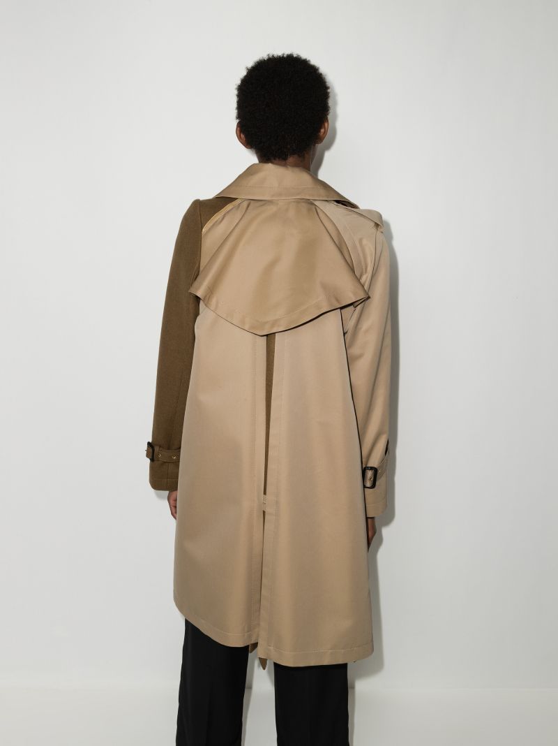 Two-tone Asymmetric Belted Trench Coat