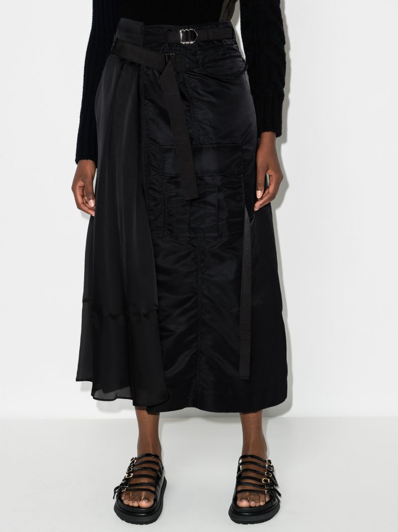 Panelled Wrap Maxi Skirt