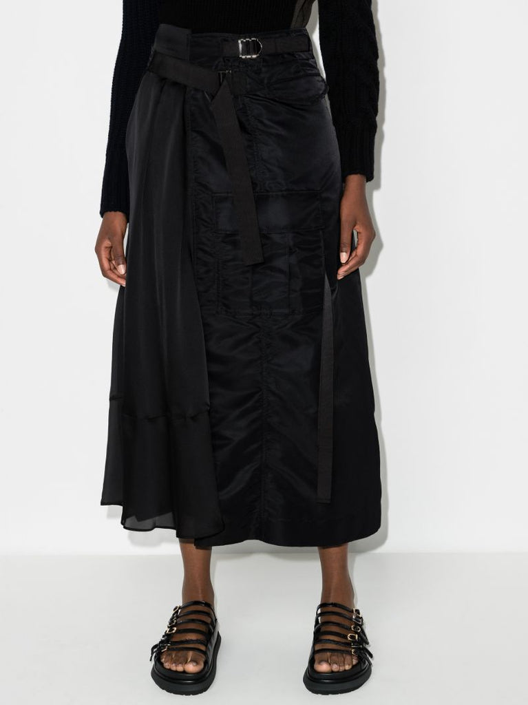 Panelled Wrap Maxi Skirt