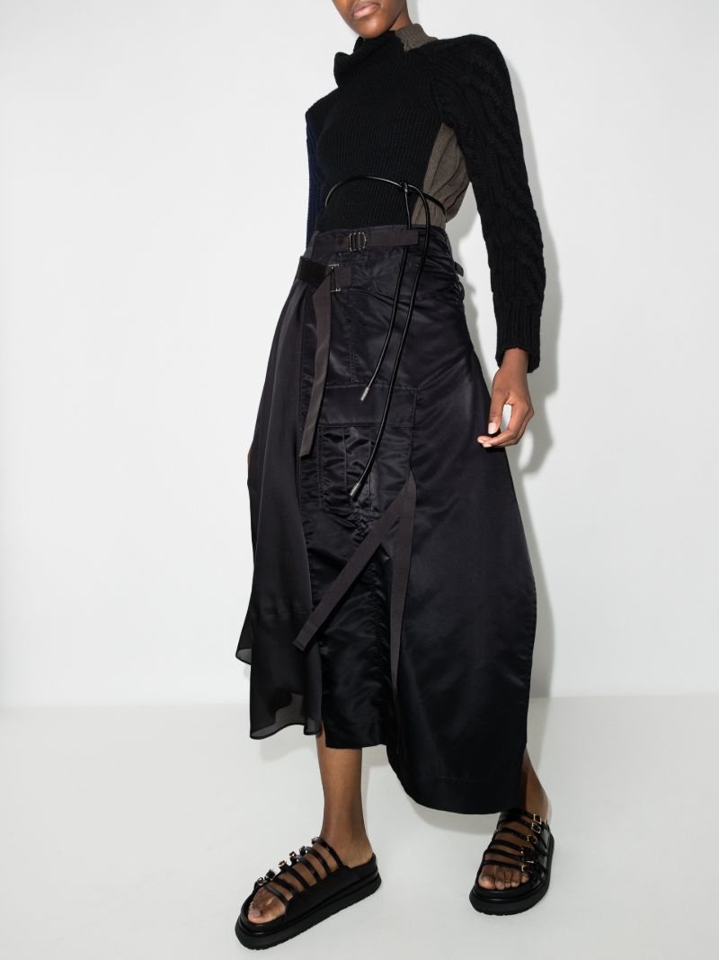 Panelled Wrap Maxi Skirt