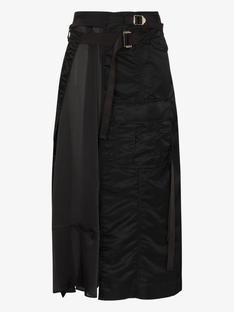 Panelled Wrap Maxi Skirt