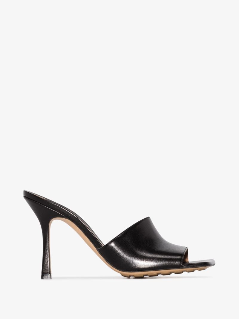 Black Stretch 90 Leather Mules