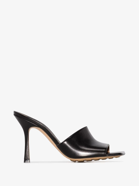 Black Stretch 90 Leather Mules