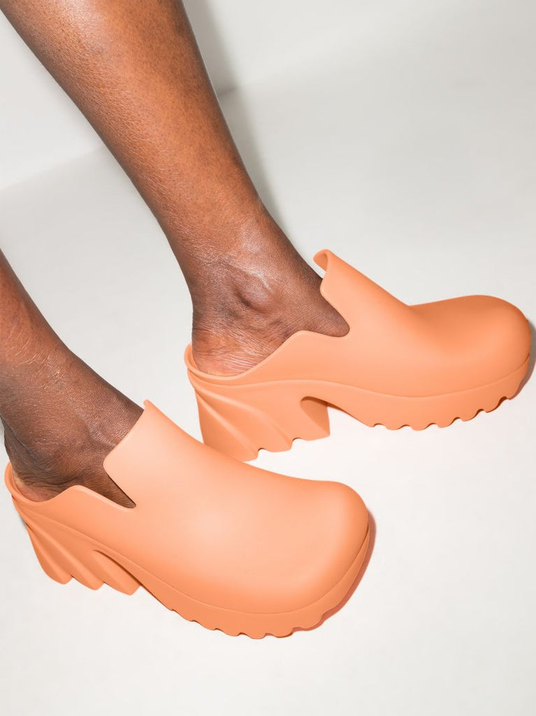 Orange Flash 95 Platform Rubber Clogs
