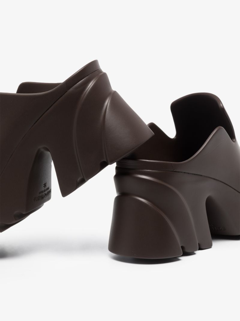 Brown Flash 95 Platform Rubber Clogs
