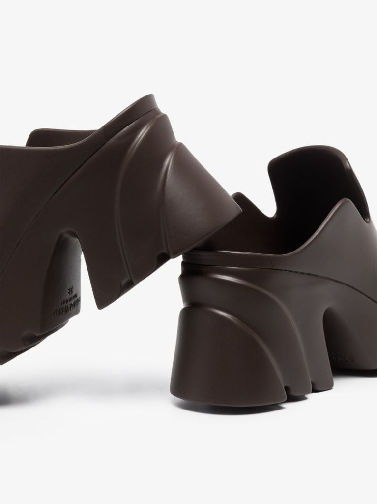 Brown Flash 95 Platform Rubber Clogs