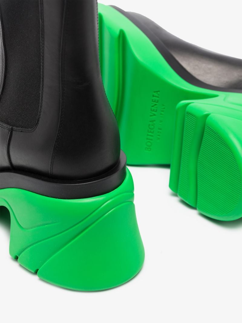 Black and Green Flash 95 Leather Ankle Boots