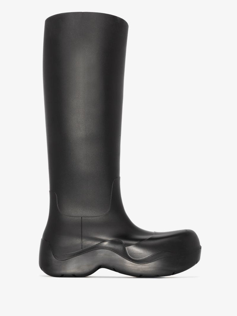 Black Puddle Knee-high Rubber Boots