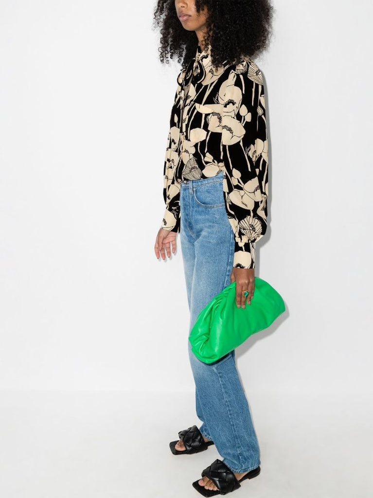 Poppy Print Silk Blouse