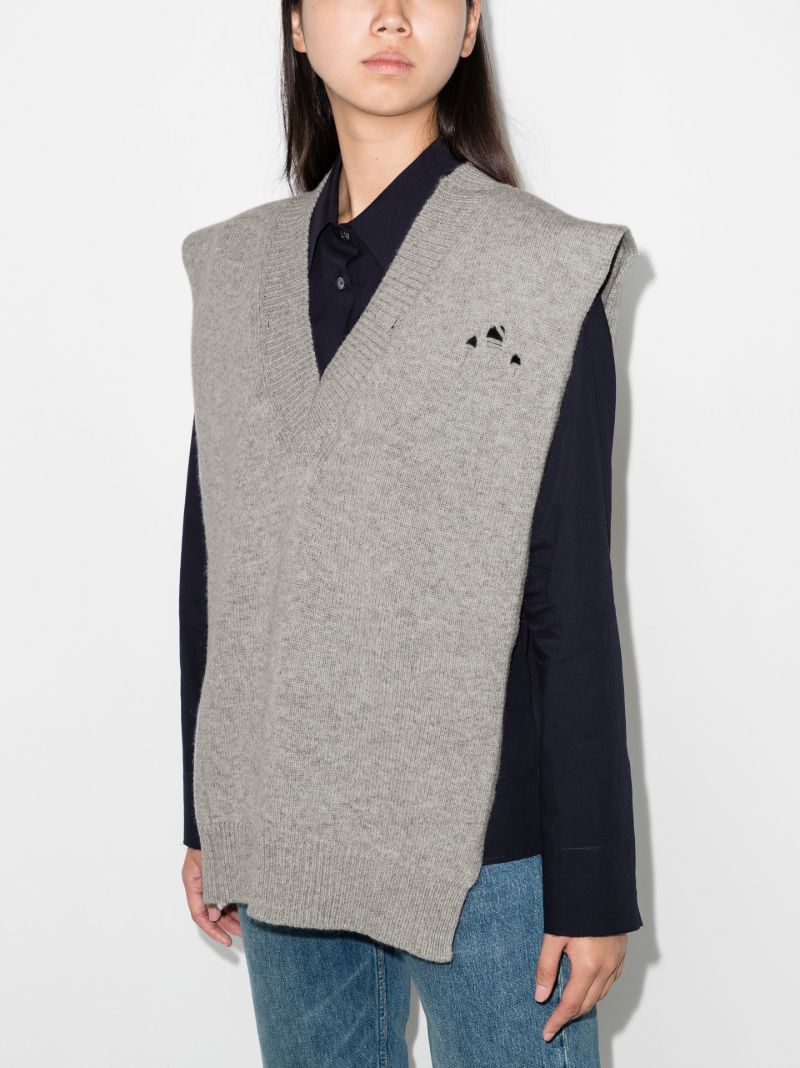 Distressed Knit Wool Poncho