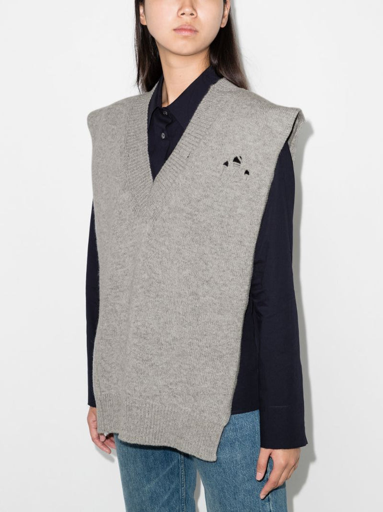 Distressed Knit Wool Poncho