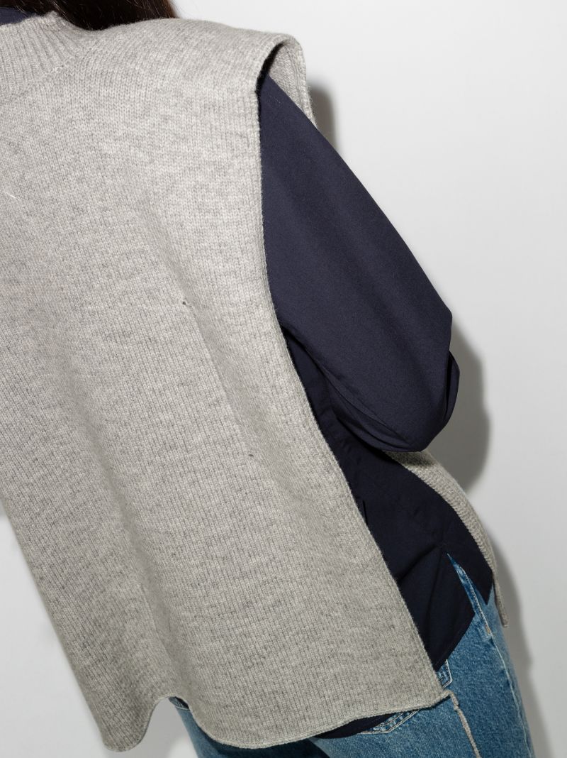 Distressed Knit Wool Poncho