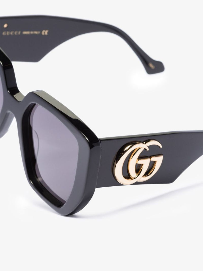 Black Gg Square Oversized Sunglasses