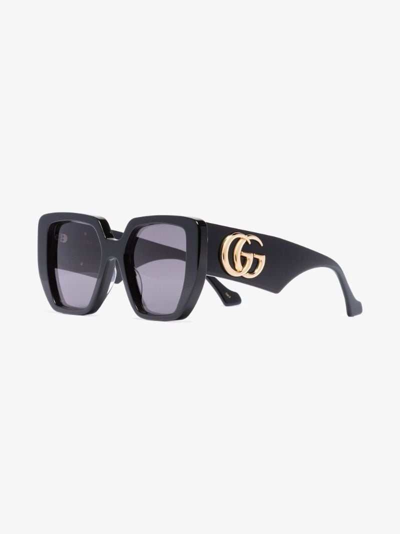 Black Gg Square Oversized Sunglasses