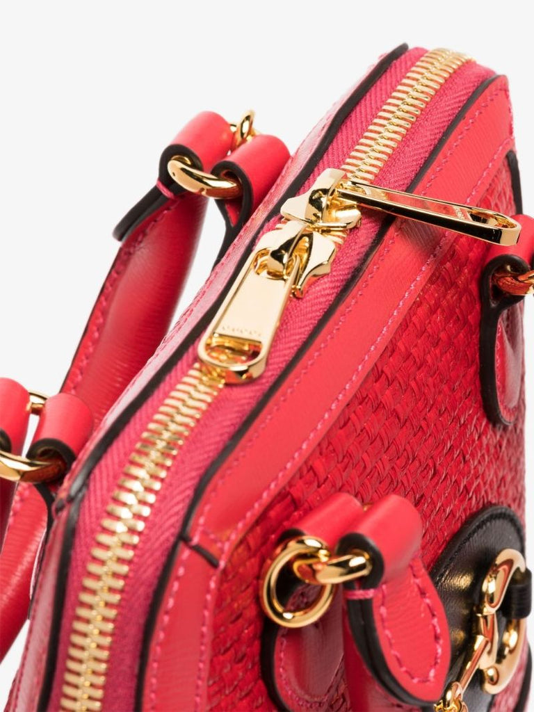 Red Horsebit 1955 Mini Leather Top Handle Bag