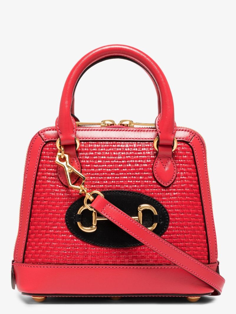 Red Horsebit 1955 Mini Leather Top Handle Bag