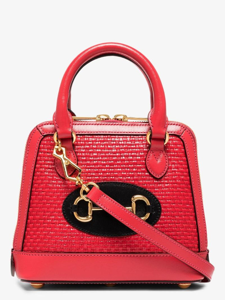 Red Horsebit 1955 Mini Leather Top Handle Bag