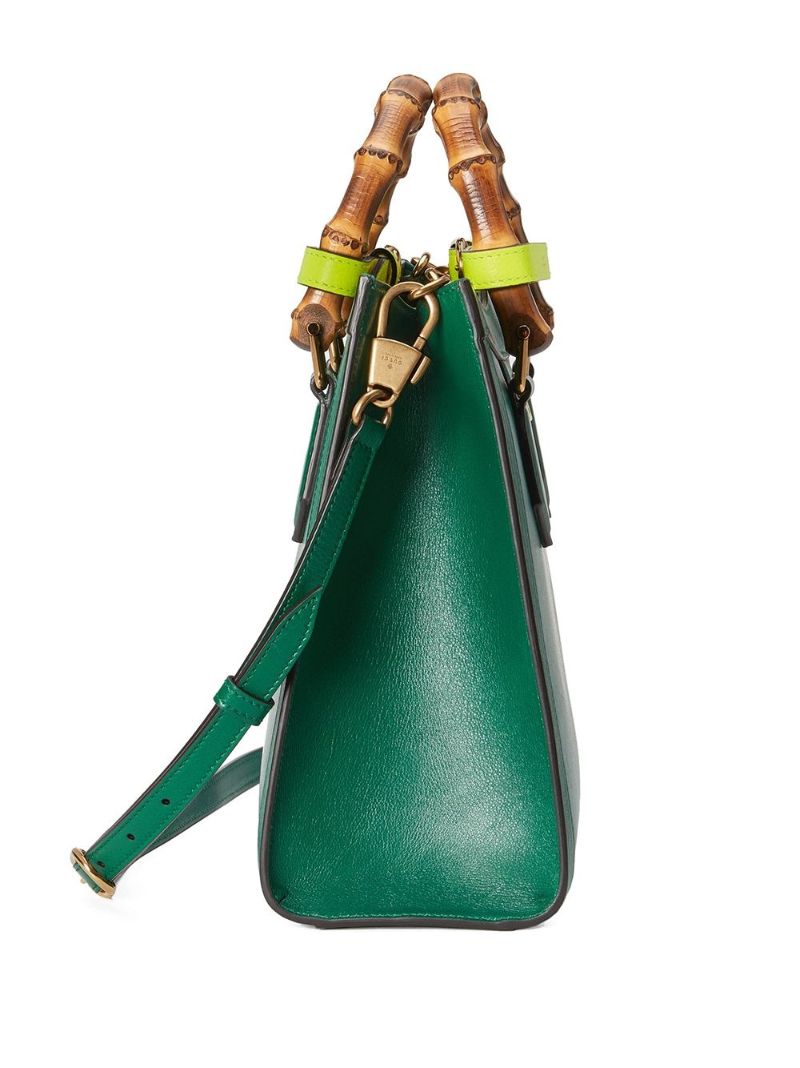 Green Leather Small Leather Top Handle Bag